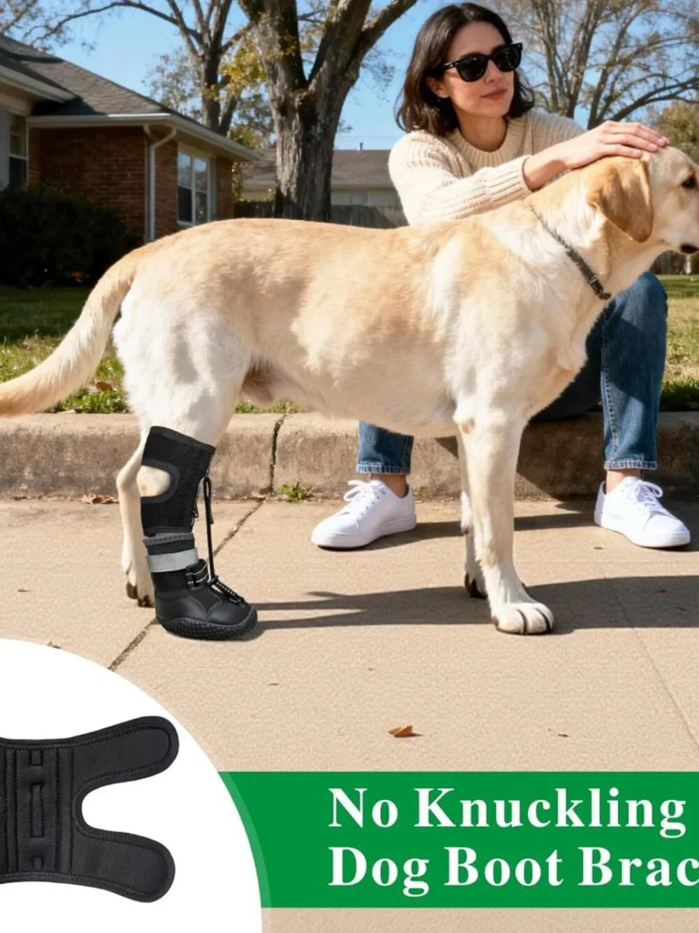 Idepet Dog Drop Foot Brace Strap On (No Knuckling Boot Brace)